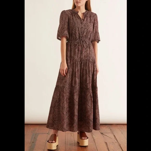 APIECE APART Alta Maxi Dress in Multi Bandhani Dot - Picture 4 of 7